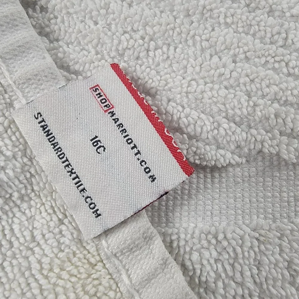 Marriott Hotel Exclusive White Dobby Cotton Hand Towel Made in USA